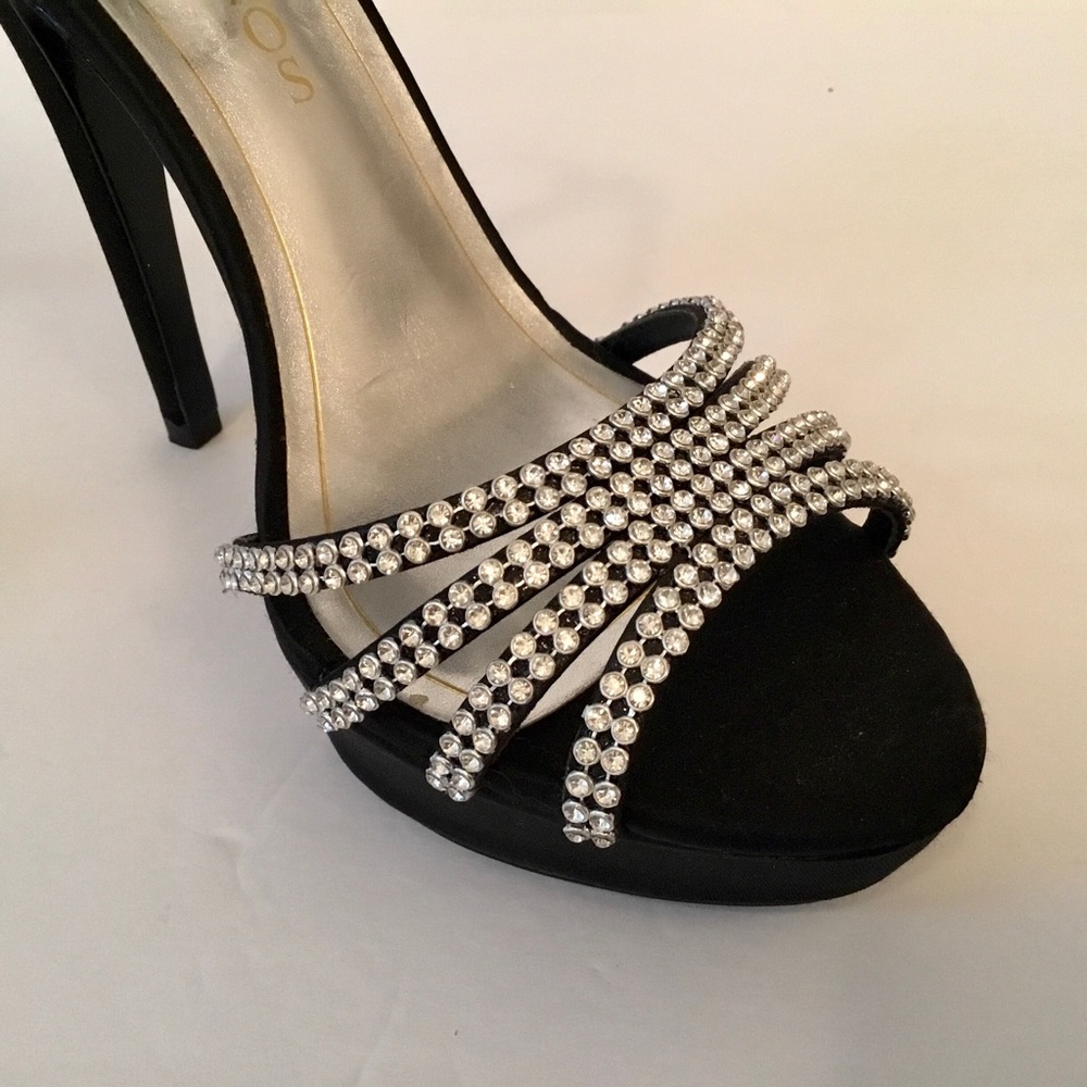 Caparros Black Evening Platform Sandals - Picture 8 of 11